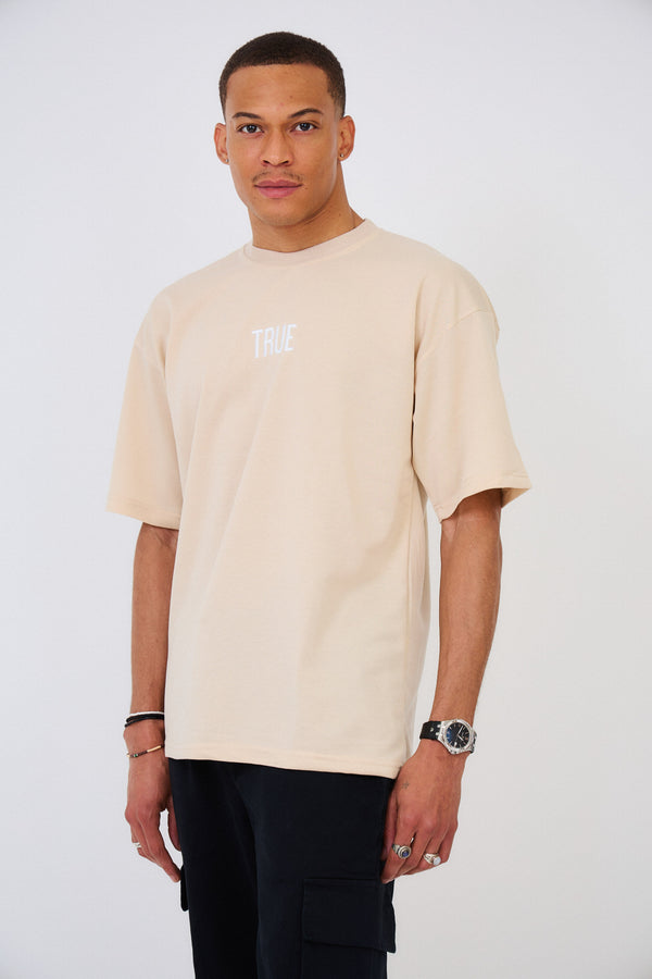 T-shirt Oversized Brodé "TRUE"