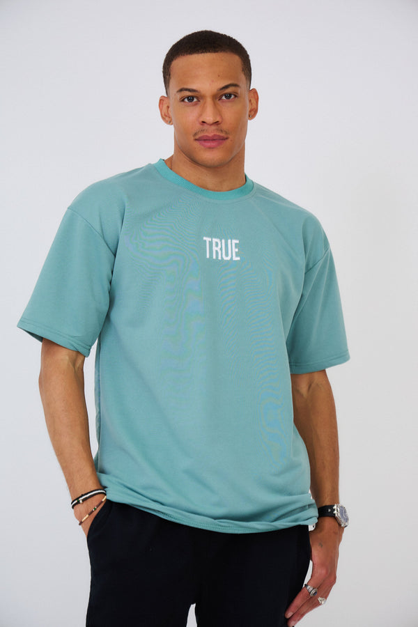 T-shirt Oversized Brodé "TRUE"