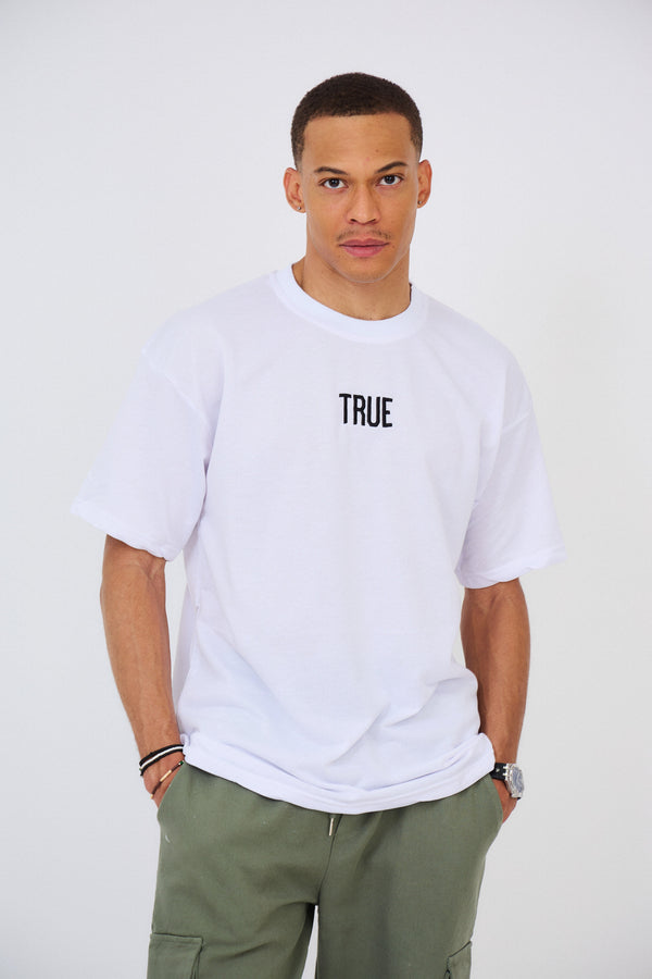 T-shirt Oversized Brodé "TRUE"