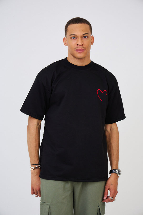 T-shirt Oversized Brodé "HALF HEART"