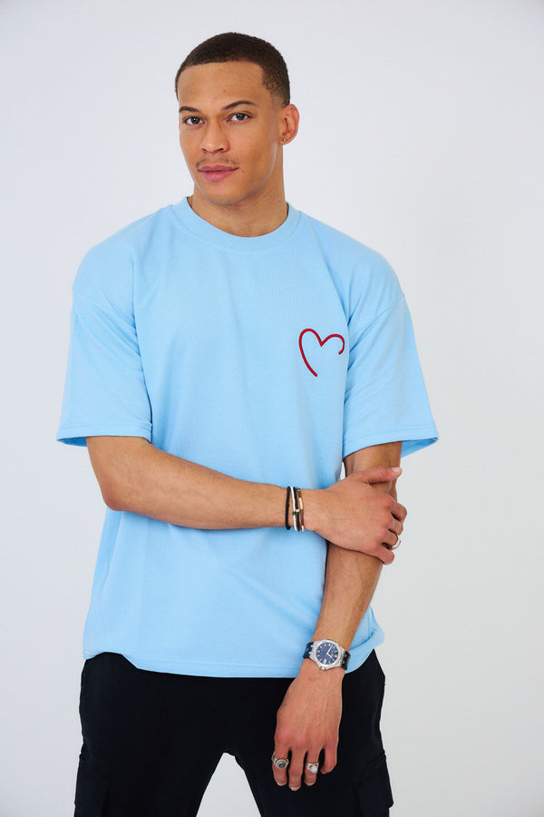 T-shirt Oversized Brodé "HALF HEART"