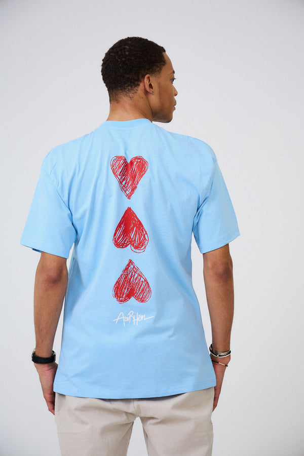 T-shirt Oversized Imprimé "THREE HEART "