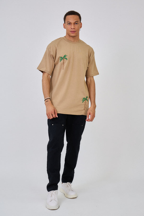 T-shirt Oversized Brodé "PALM TREE"