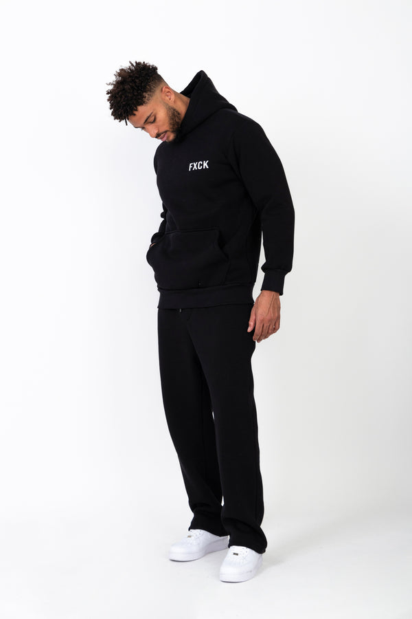 Sweat à Capuche Oversized Imprimé "FXCK" - Noir