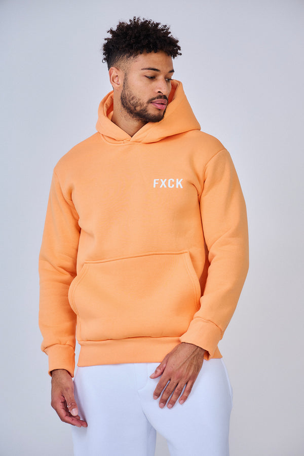 Sweat à Capuche Oversized Imprimé "FXCK" - Orange