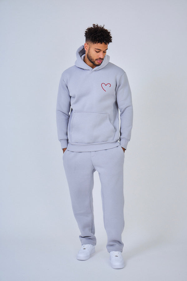 Sweat à Capuche Oversized Brodé "HALF HEART"