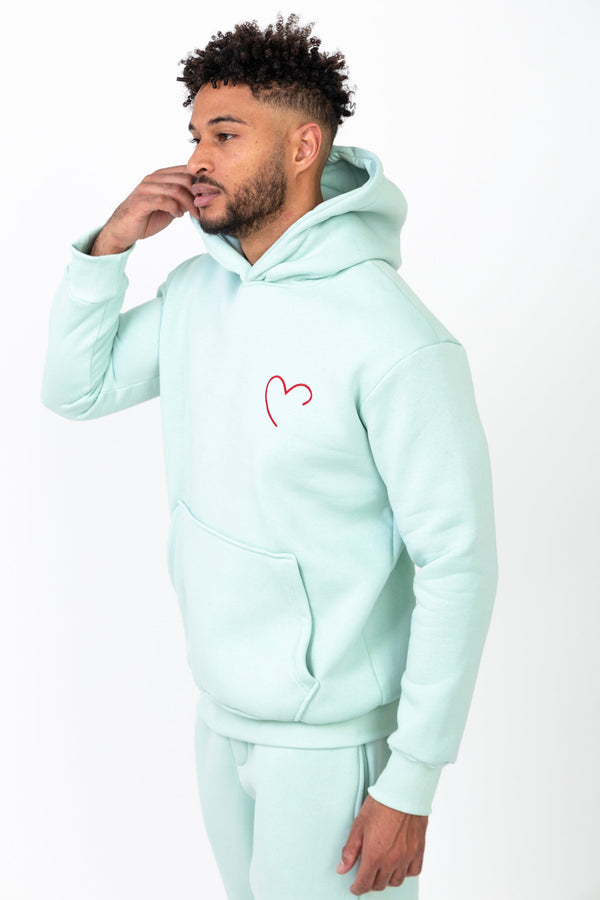 Sweat à Capuche Oversized Brodé "HALF HEART"