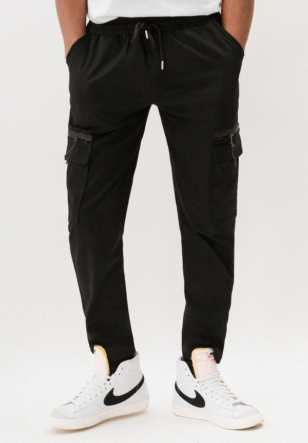 Pantalon Jogging Poches Cargo - Noir